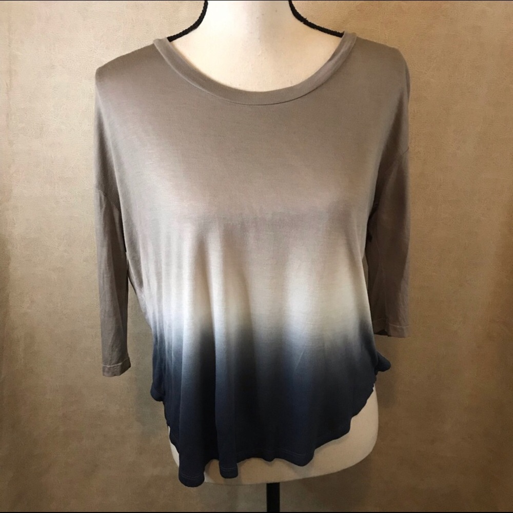 Young Fabulous & Broke Split Back Ombré Mesh Top